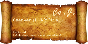 Cservenyi Júlia névjegykártya