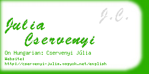 julia cservenyi business card